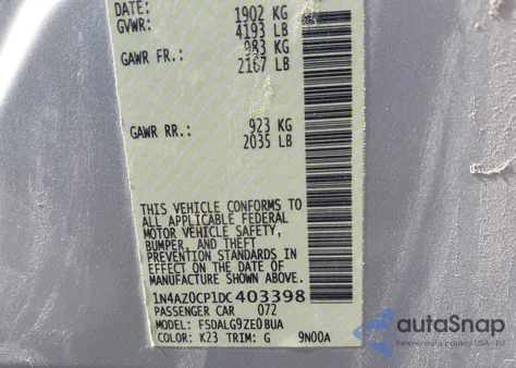 2013 Nissan Leaf S/Sv/Sl from USA, damaged, VIN 1N4AZ0CP1DC403398